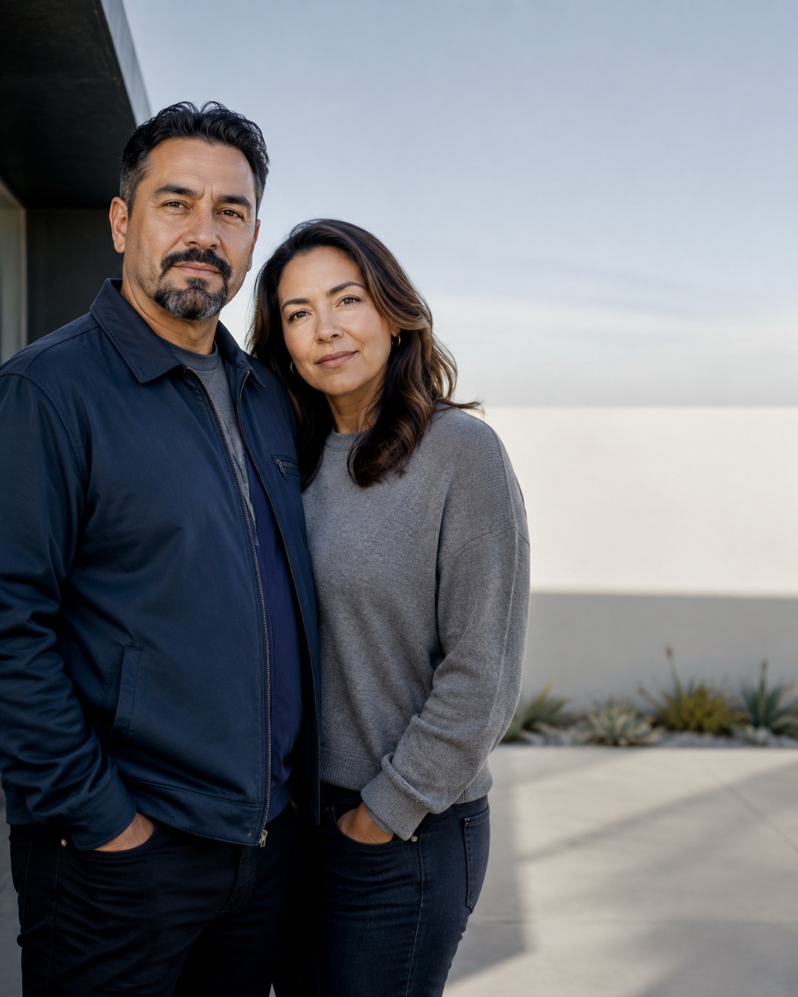 Two Wolff Walker clients standing together outdoors